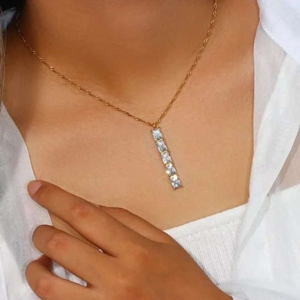 New Luxury 18K Gold Bar Necklace, NICE NECKLACE, CUTE NECKLACE